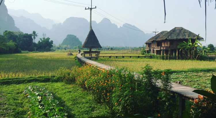 Vang Vieng is a small, untidy town located in northern Laos