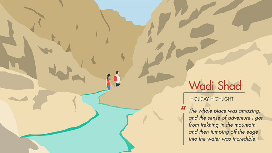Wadi Shad was the holiday highlight in Oman